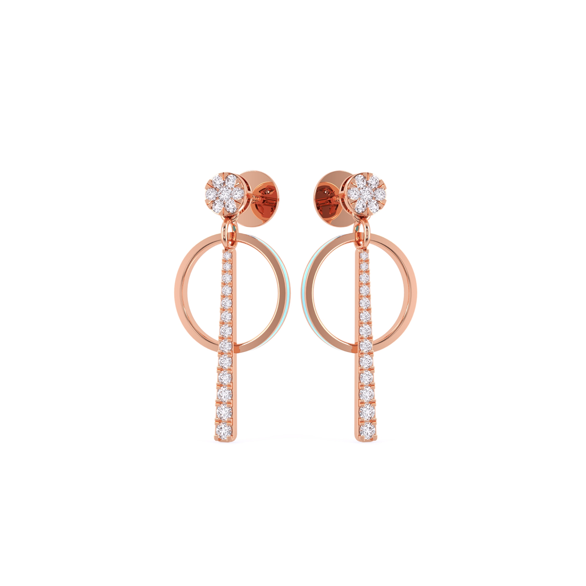Fancy Open Circle Drop Earrings For Women